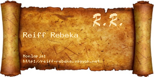 Reiff Rebeka névjegykártya